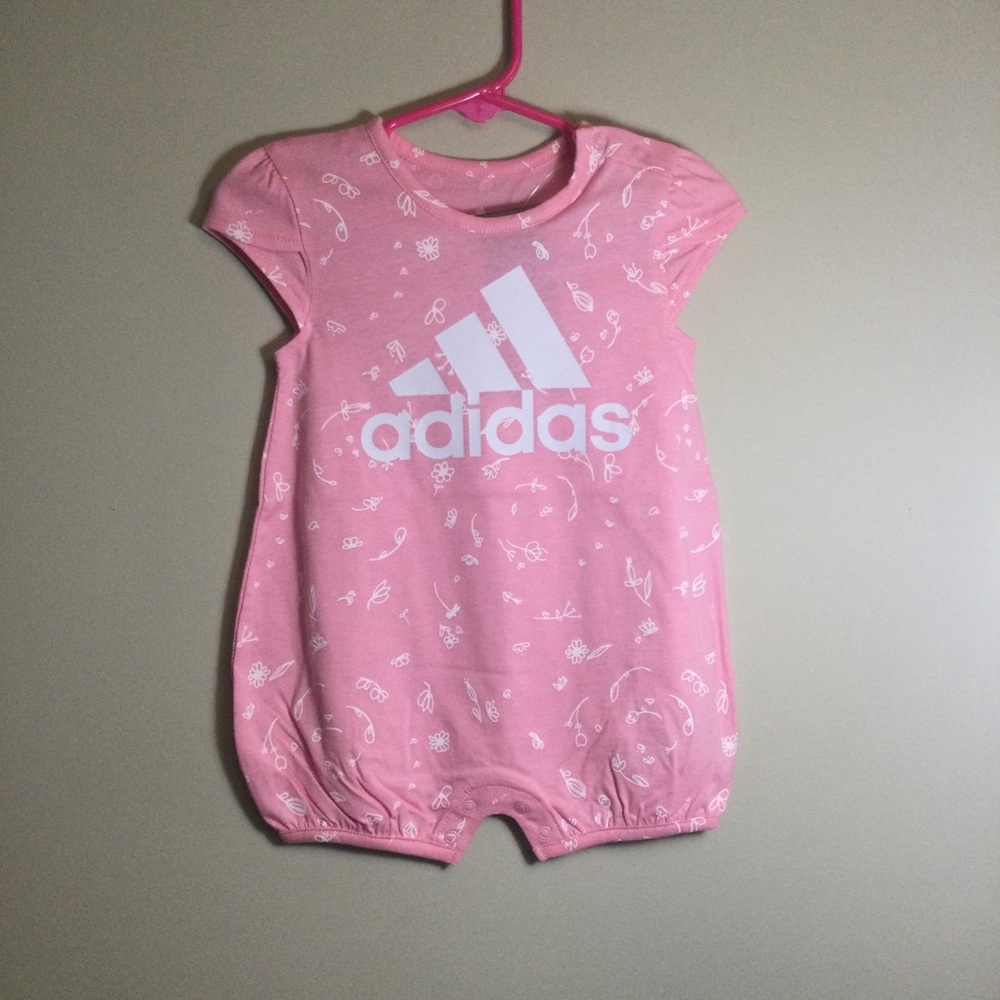 NWT girls pink Adidas romper.